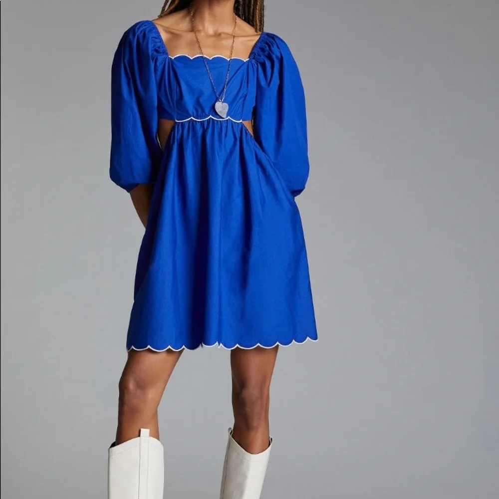 Anthropologie Scalloped Mini Dress - Picture 2 of 10